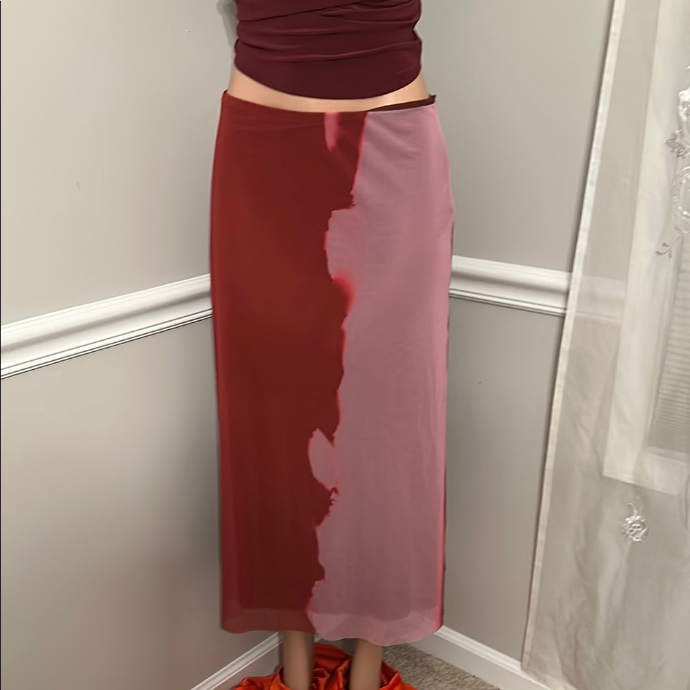 Zara Elegant Two-Tone Women's midi Skirt